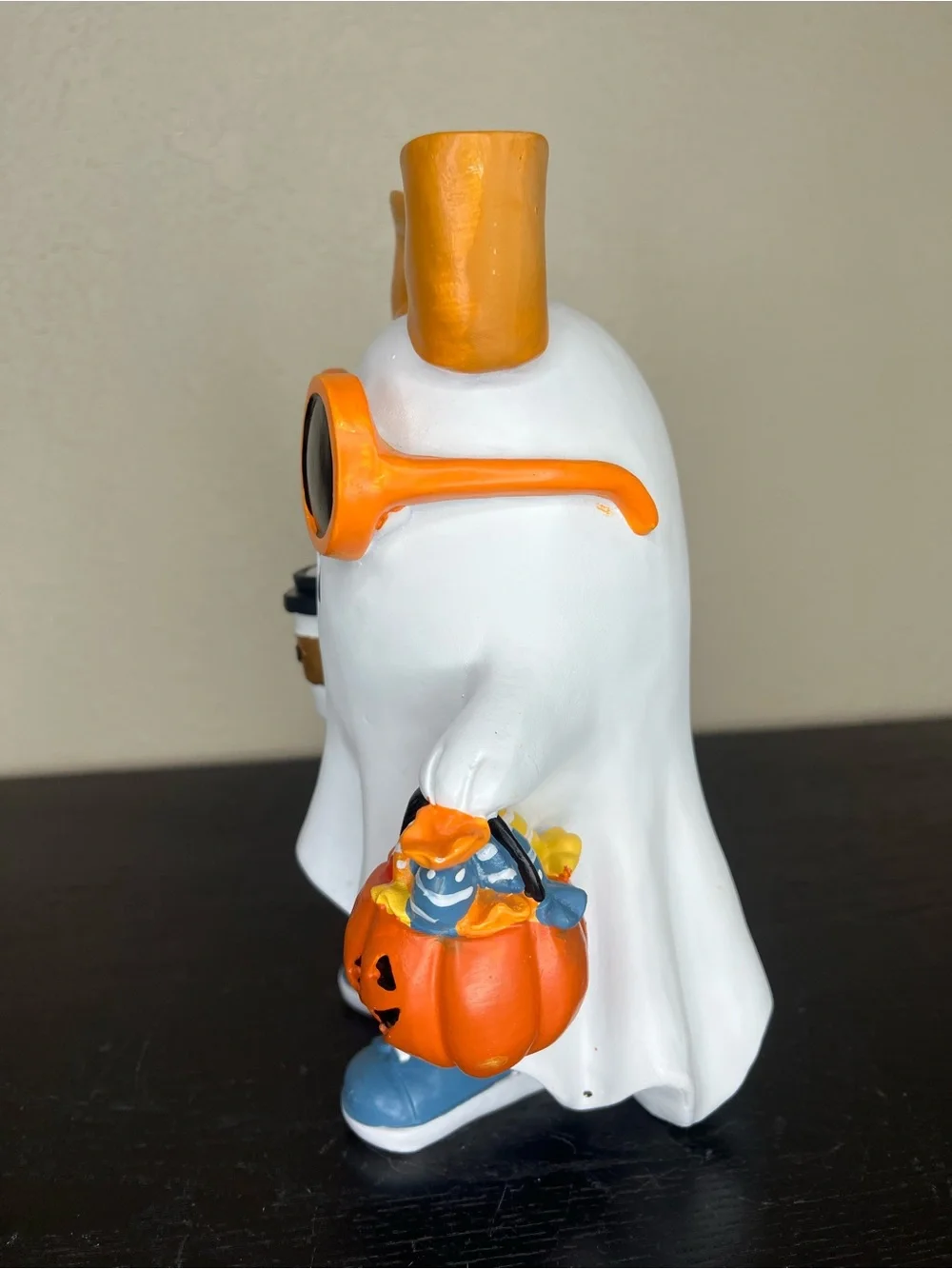 NEW 10” Halloween Ghost Girl with Orange Bow & Sunglasses with Coffee